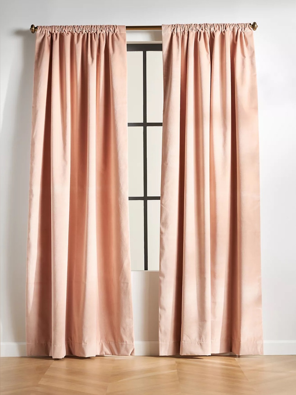 Anthropologie Matte Velvet Blackout Curtains Rose